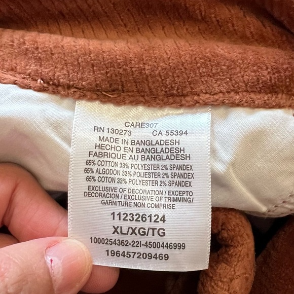 NWT Wrangler Burnt Orange Color Pull On Corduroy Flare Pants Sz XL - Picture 6 of 16